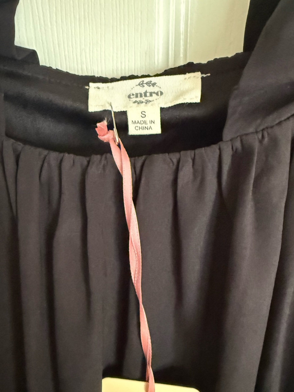 Entro Black Ruffle Strap Babydoll Mini Dress NWT Small - Picture 3 of 4